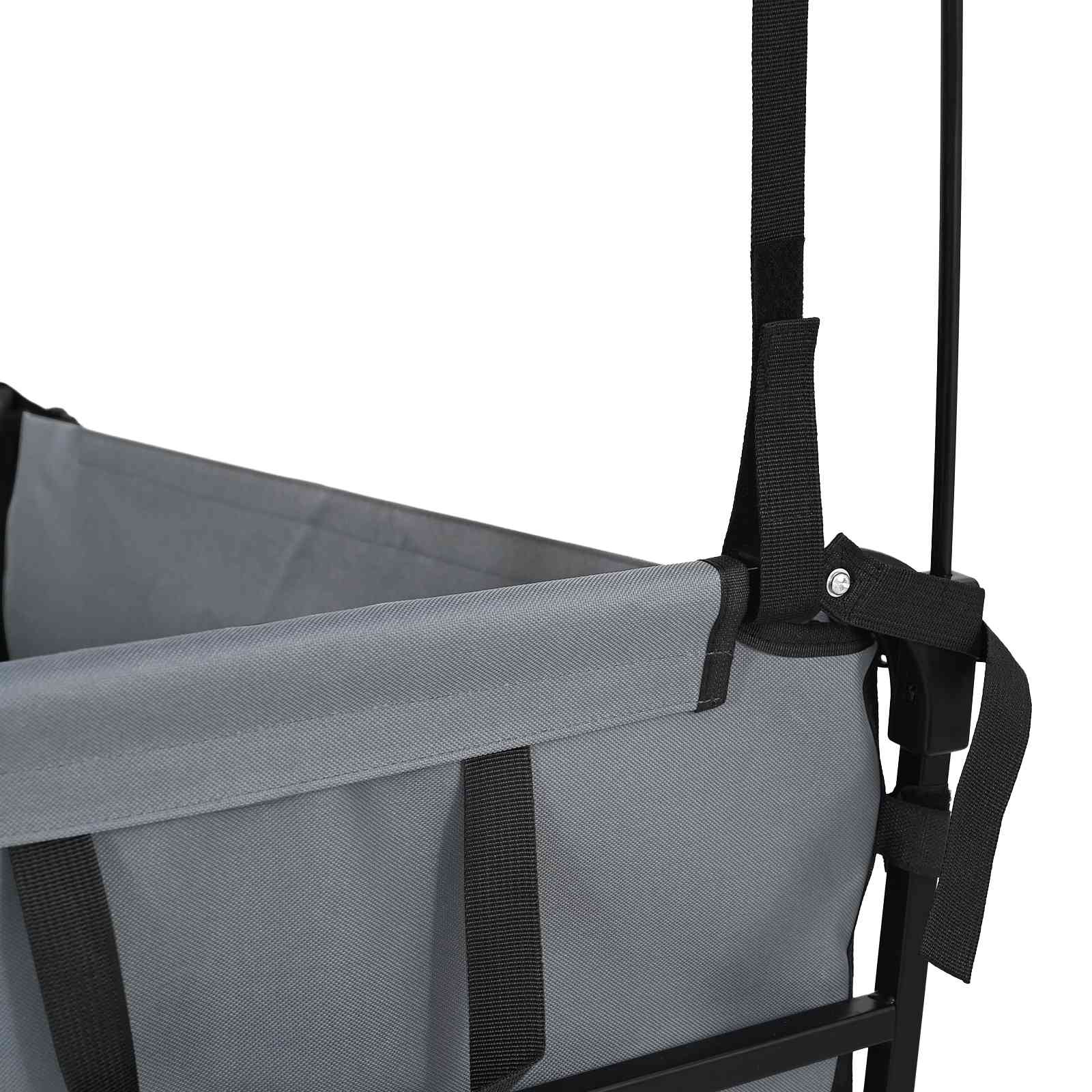 vidaXL Składany Wózek Ręczny Szary 105 x 56,5 x 116 cm Tkanina Oxford