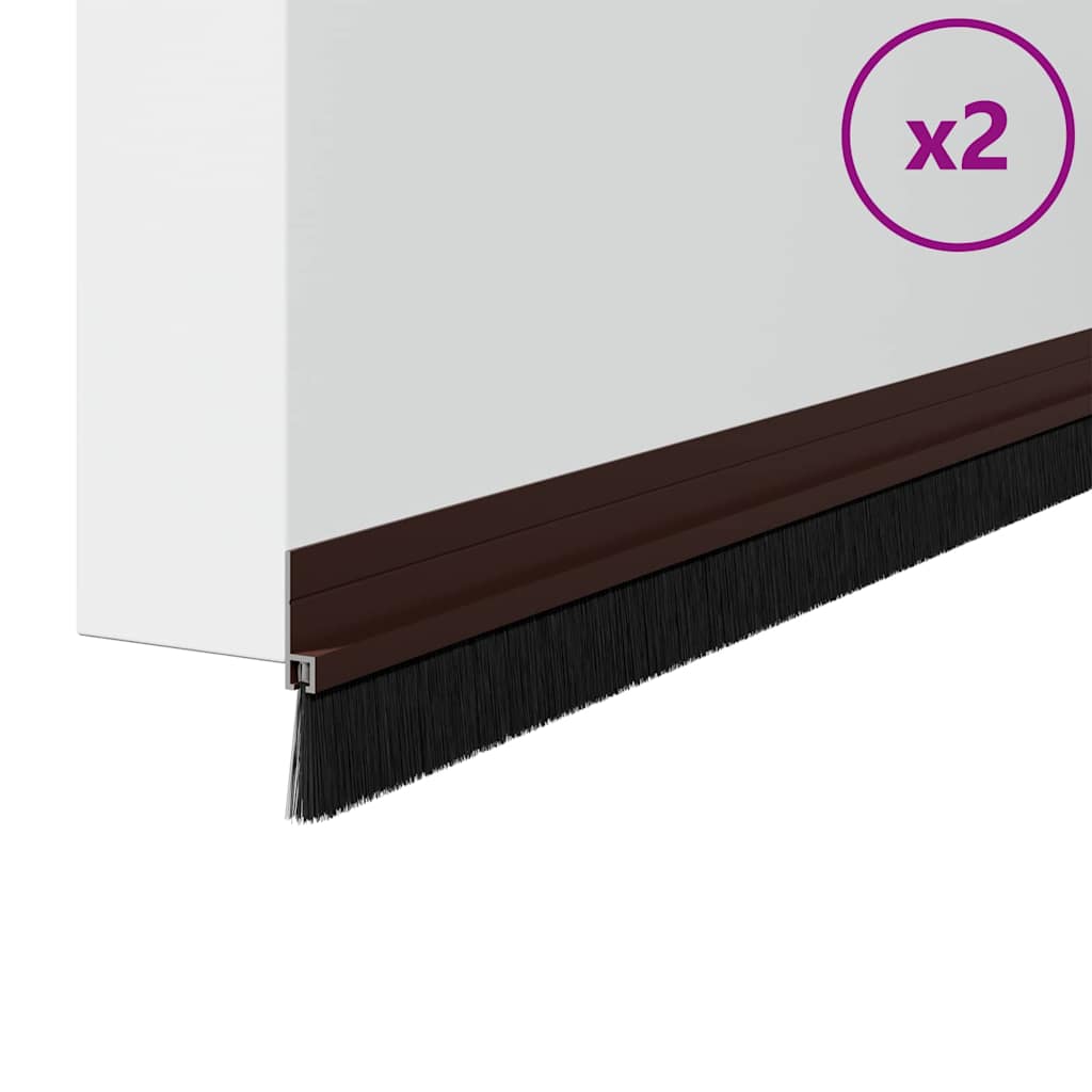 vidaXL Szczotki uszczelniające do drzwi samoprzylepne 2 pcs Brązowy