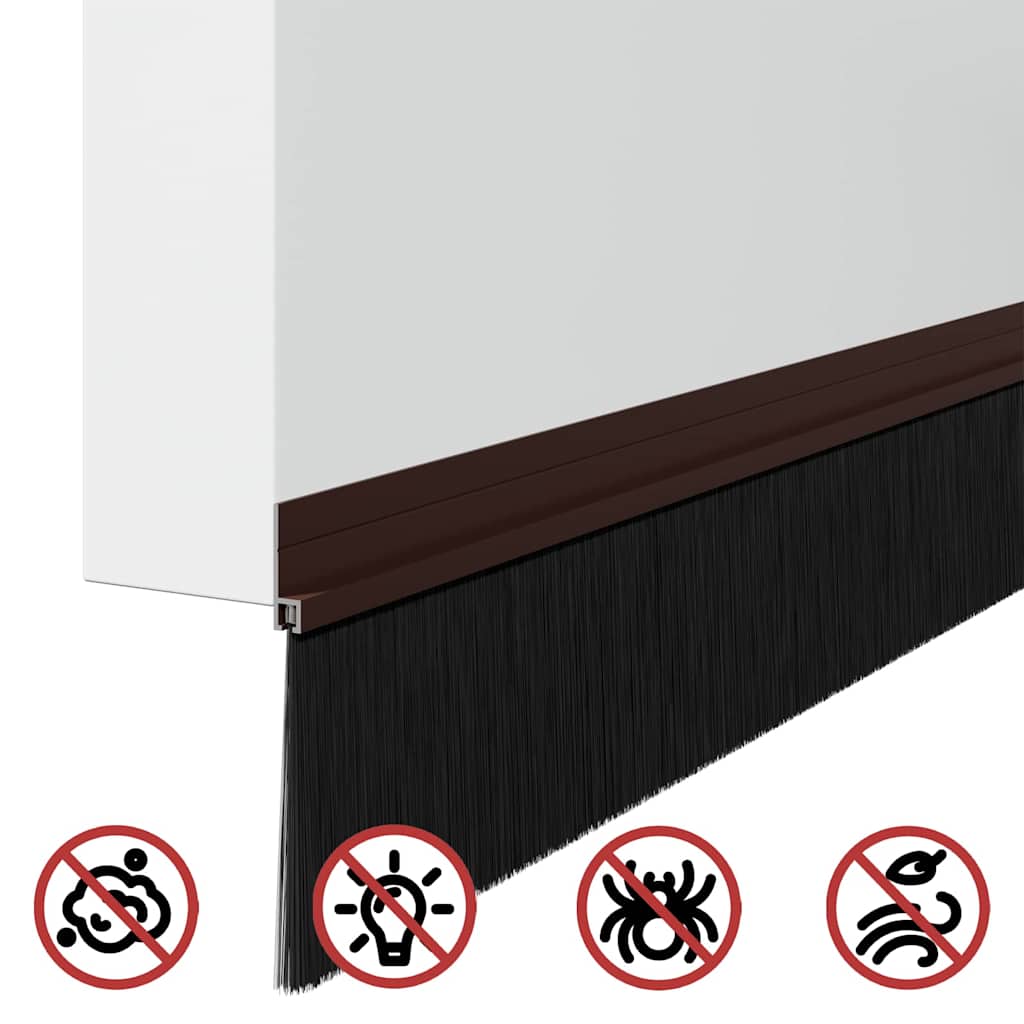 vidaXL Szczotki uszczelniające do drzwi samoprzylepne 2 pcs Brązowy