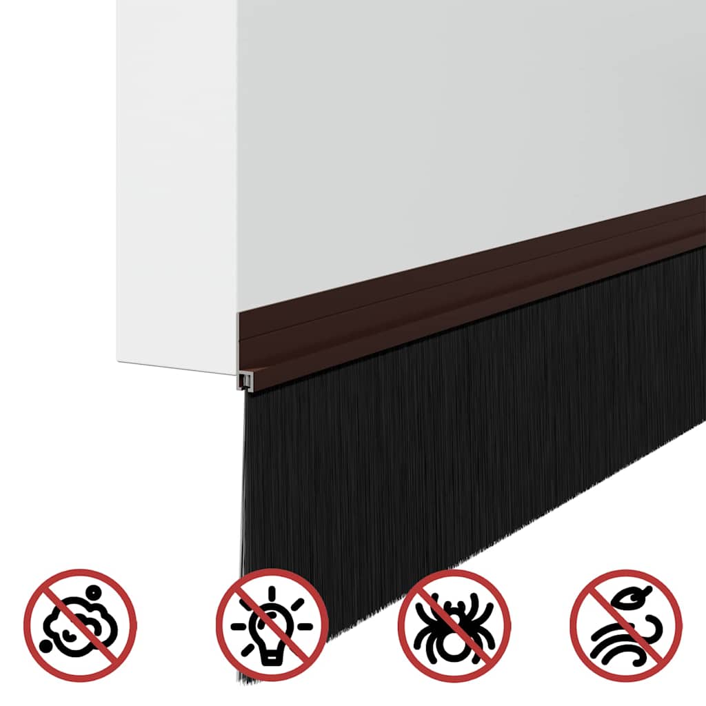vidaXL Szczotki uszczelniające do drzwi samoprzylepne 2 pcs Brązowy