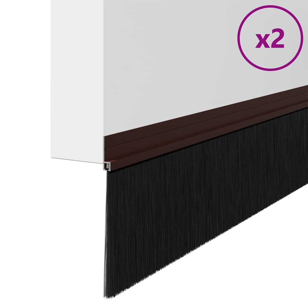 vidaXL Szczotki uszczelniające do drzwi samoprzylepne 2 pcs Brązowy