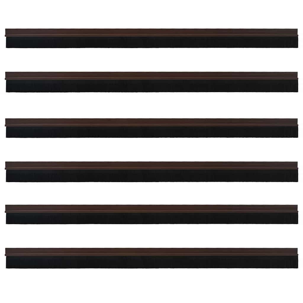 vidaXL Szczotki uszczelniające do drzwi samoprzylepne 6 pcs Brązowy