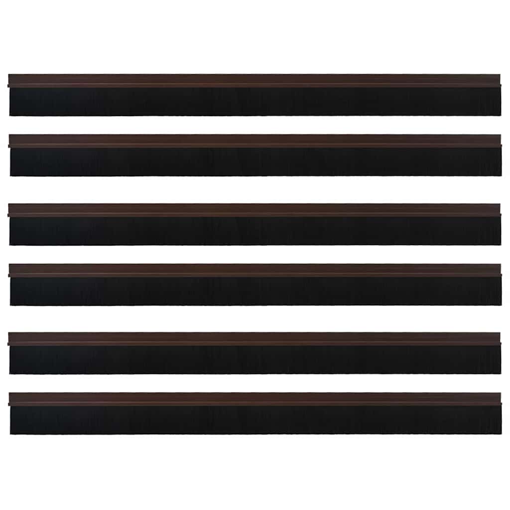 vidaXL Szczotki uszczelniające do drzwi samoprzylepne 6 pcs Brązowy