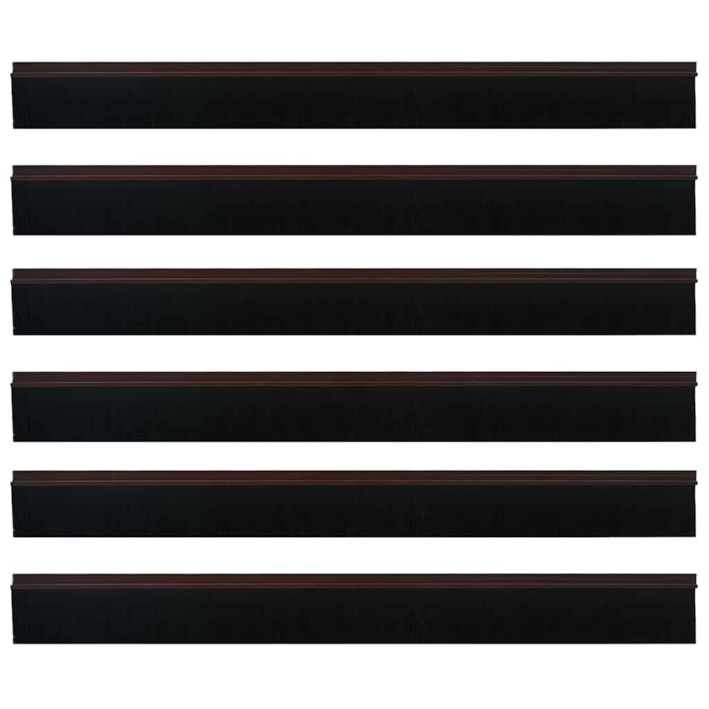 vidaXL Szczotki uszczelniające do drzwi samoprzylepne 6 pcs Brązowy