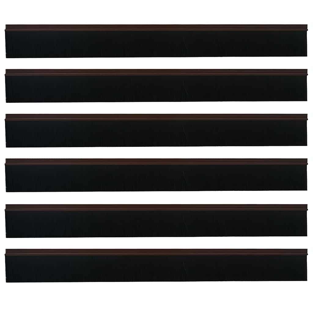 vidaXL Szczotki uszczelniające do drzwi samoprzylepne 6 pcs Brązowy