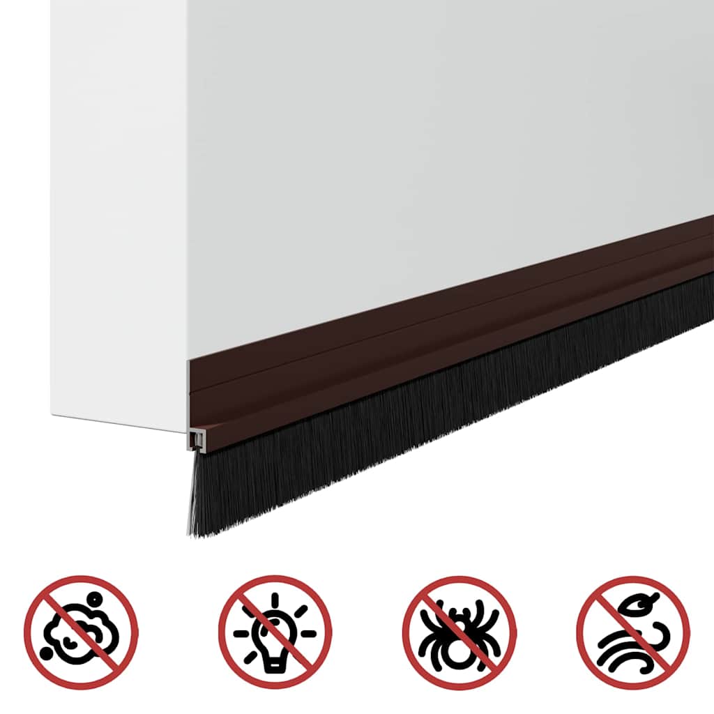 vidaXL Szczotki uszczelniające do drzwi samoprzylepne 6 pcs Brązowy