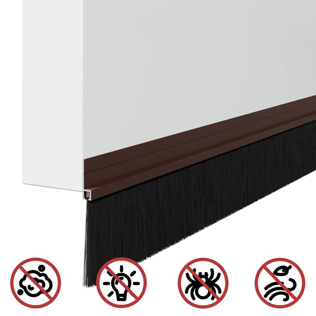 vidaXL Szczotki uszczelniające do drzwi samoprzylepne 12 pcs Brązowy