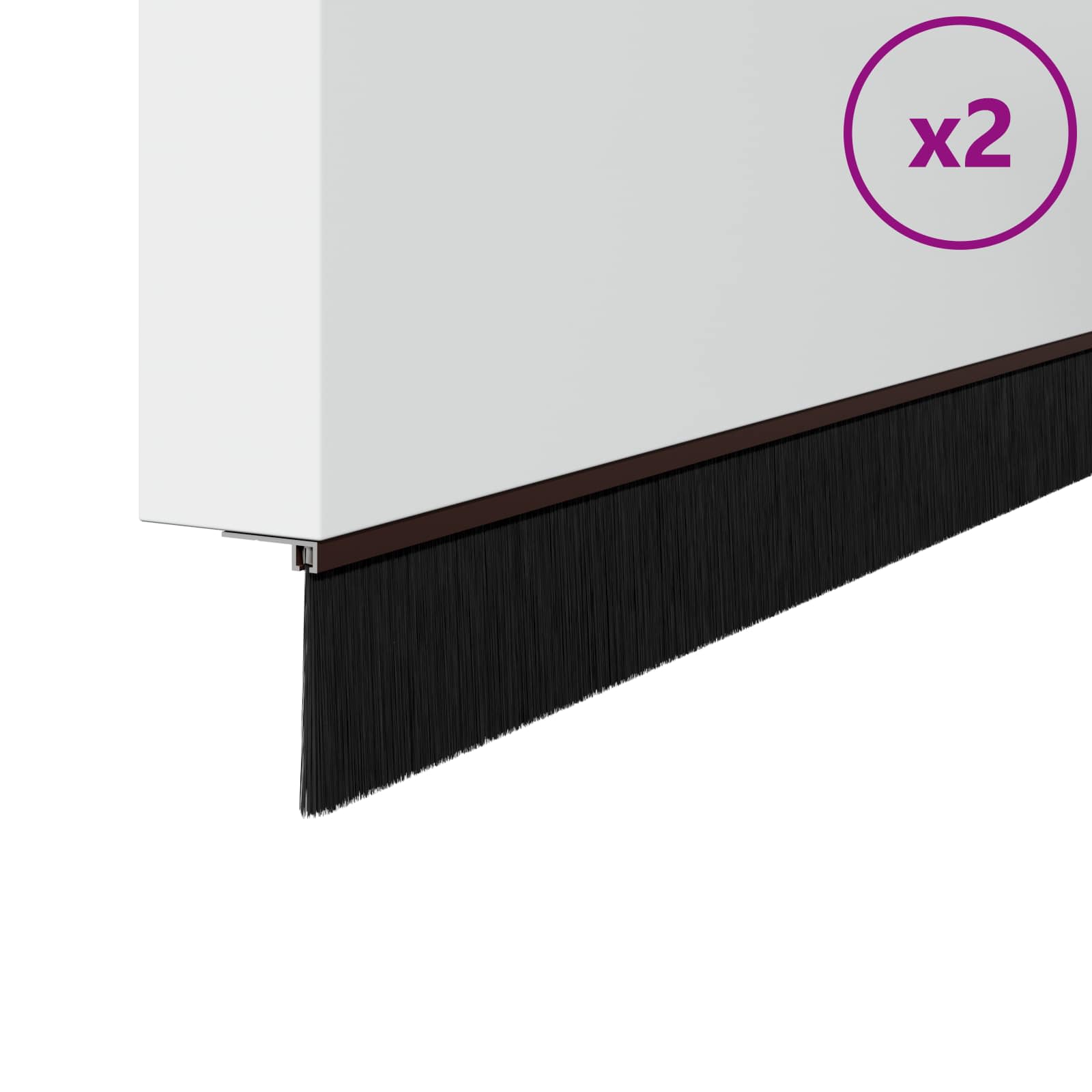 vidaXL Szczotki uszczelniające do drzwi samoprzylepne 2 pcs Brązowy