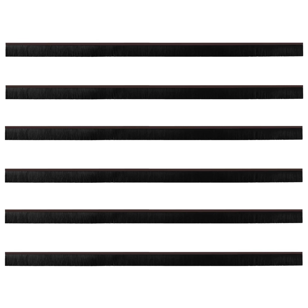 vidaXL Szczotki uszczelniające do drzwi samoprzylepne 6 pcs Brązowy