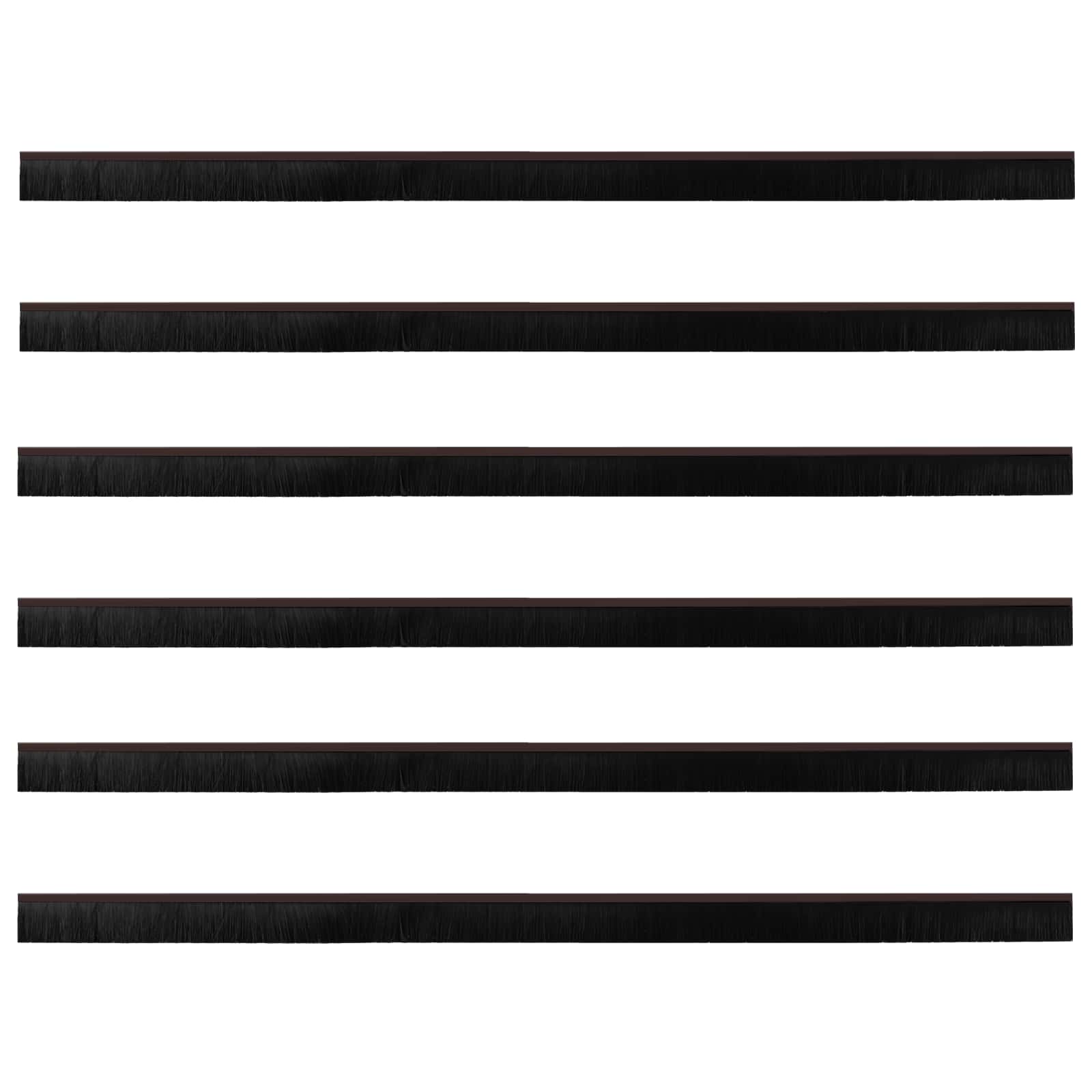 vidaXL Szczotki uszczelniające do drzwi samoprzylepne 6 pcs Brązowy