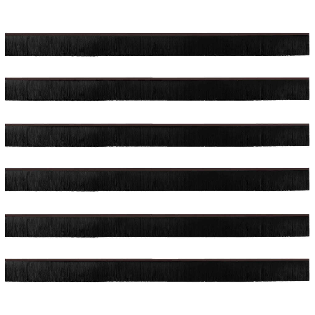 vidaXL Szczotki uszczelniające do drzwi samoprzylepne 6 pcs Brązowy