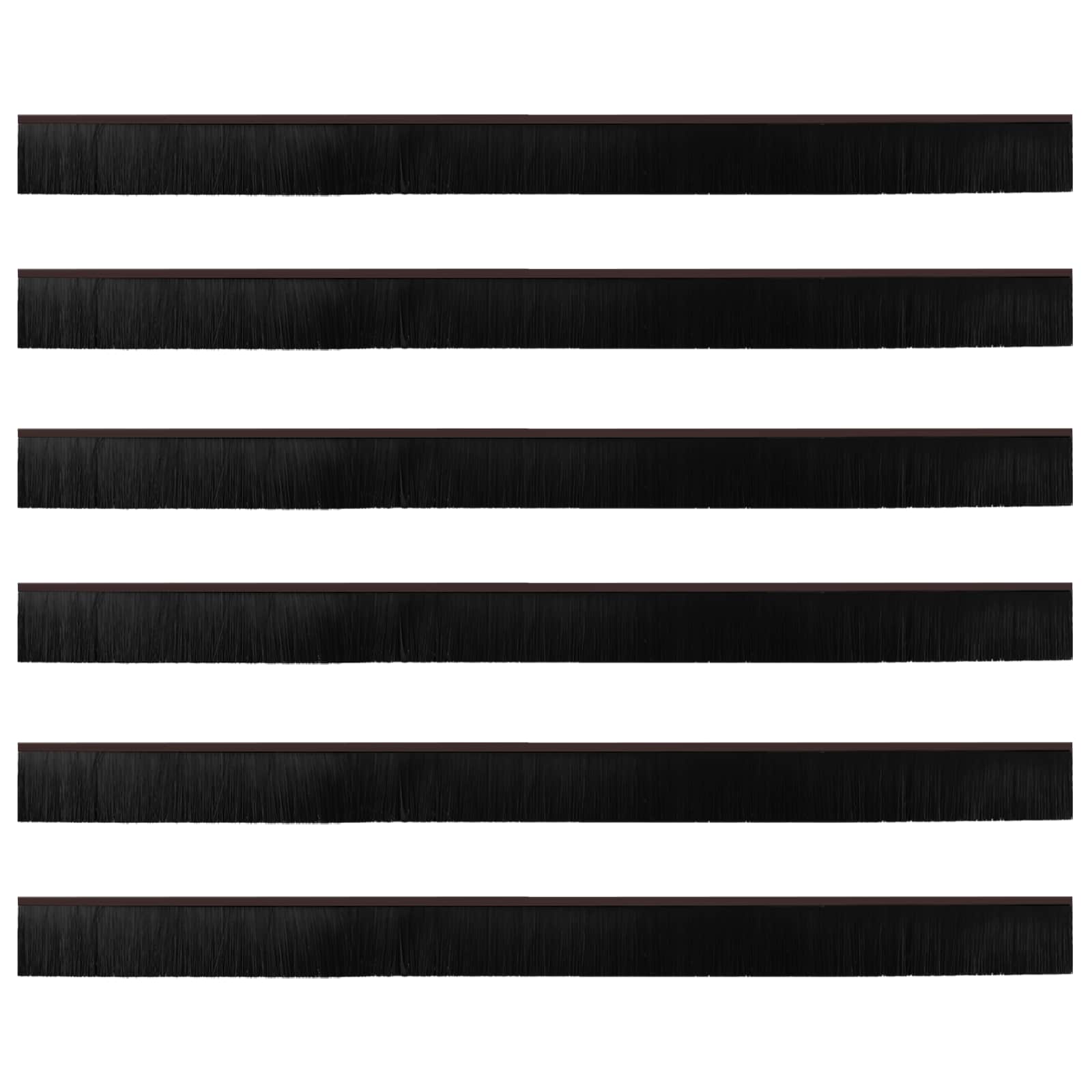 vidaXL Szczotki uszczelniające do drzwi samoprzylepne 6 pcs Brązowy
