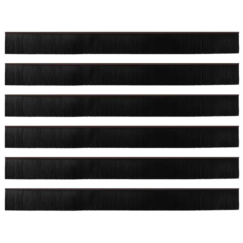 vidaXL Szczotki uszczelniające do drzwi samoprzylepne 6 pcs Brązowy