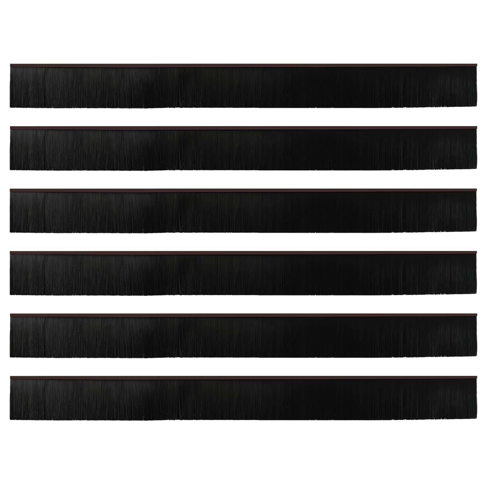 vidaXL Szczotki uszczelniające do drzwi samoprzylepne 6 pcs Brązowy