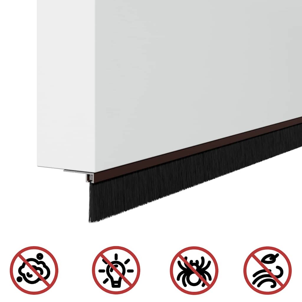 vidaXL Szczotki uszczelniające do drzwi samoprzylepne 12 pcs Brązowy