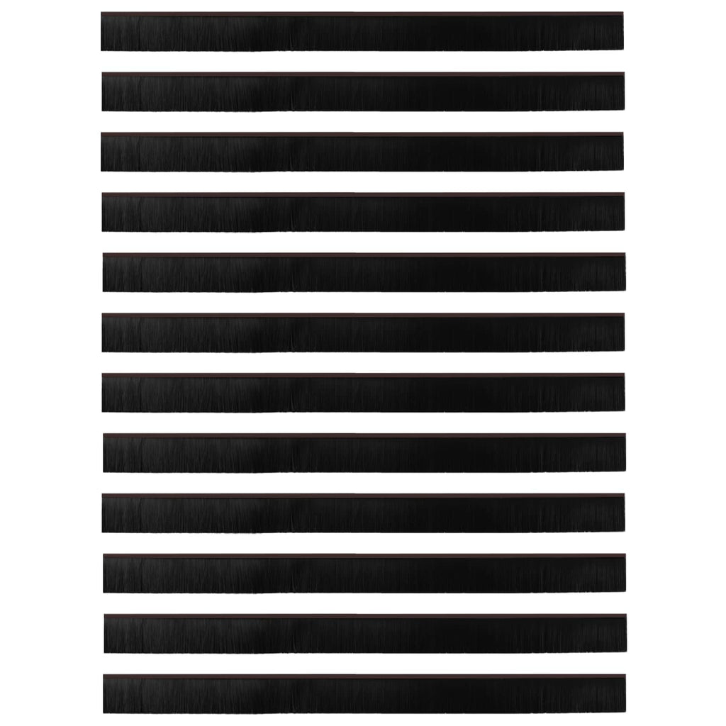 vidaXL Szczotki uszczelniające do drzwi samoprzylepne 12 pcs Brązowy