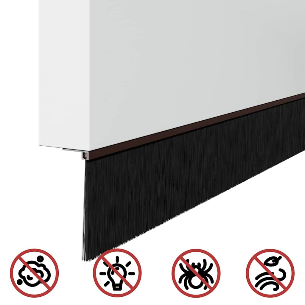 vidaXL Szczotki uszczelniające do drzwi samoprzylepne 12 pcs Brązowy