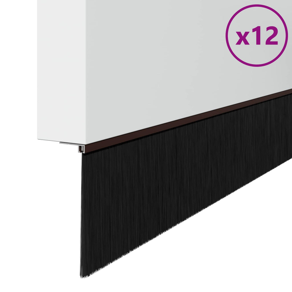 vidaXL Szczotki uszczelniające do drzwi samoprzylepne 12 pcs Brązowy