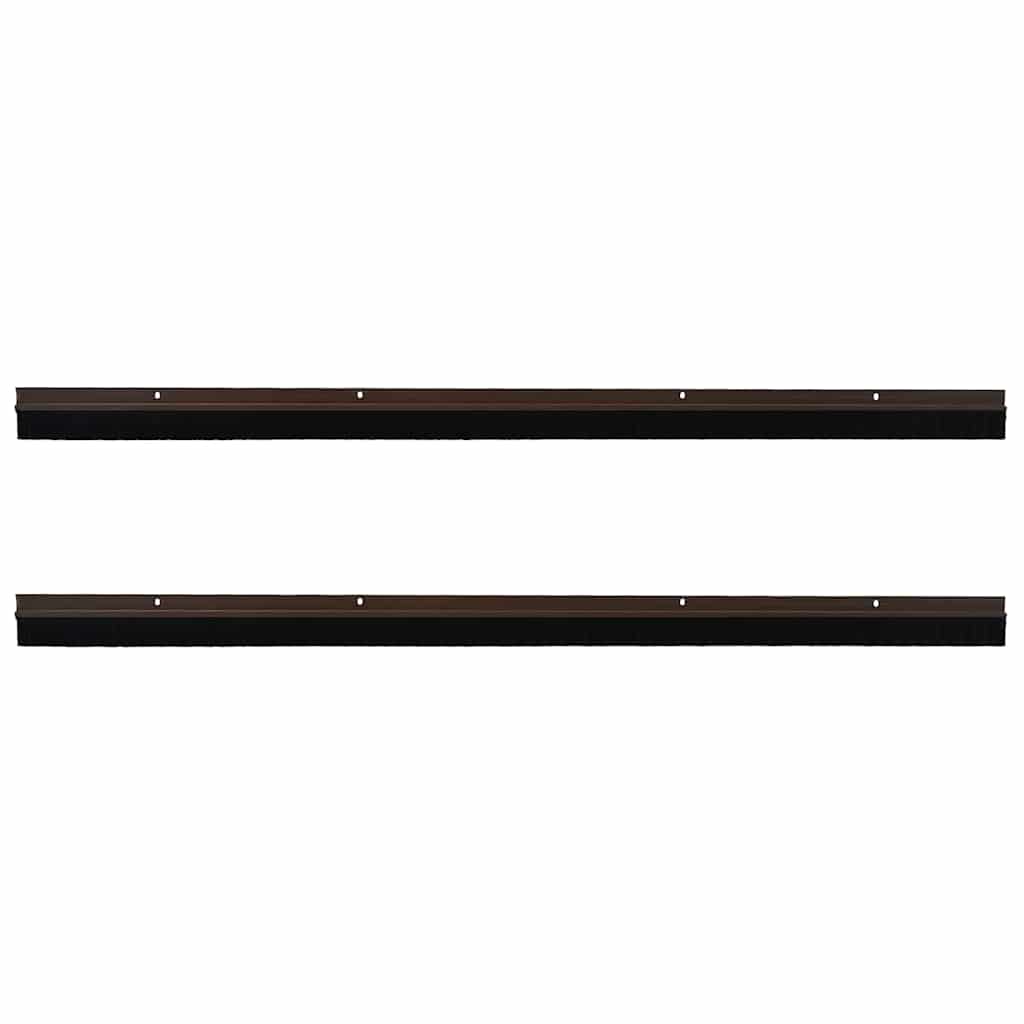 vidaXL Uszczelki z szczotką do drzwi na zatrzask 2 pcs Brązowy 100 cm