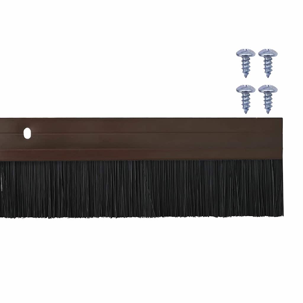 vidaXL Uszczelki z szczotką do drzwi na zatrzask 2 pcs Brązowy 100 cm