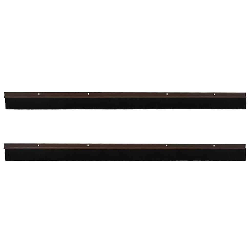 vidaXL Uszczelki z szczotką do drzwi na zatrzask 2 pcs Brązowy 100 cm