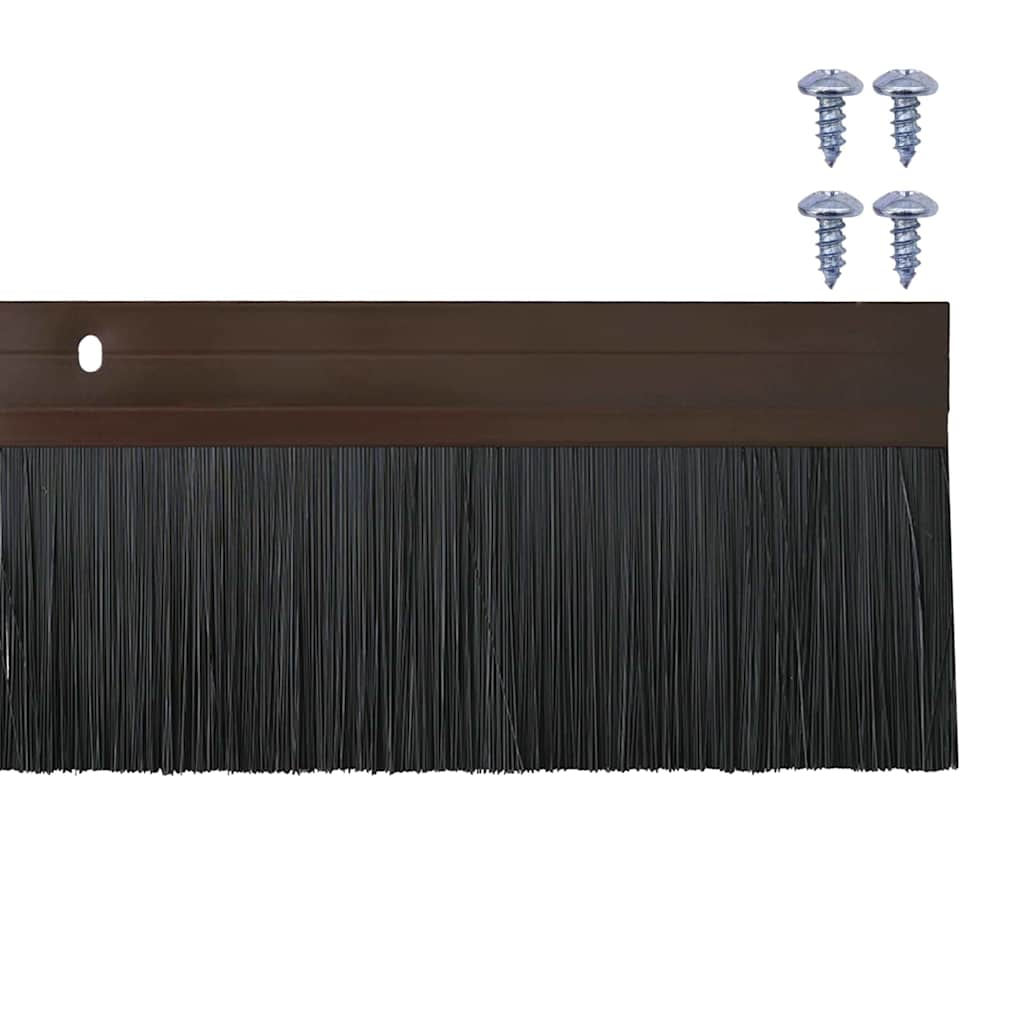 vidaXL Uszczelki z szczotką do drzwi na zatrzask 2 pcs Brązowy 100 cm