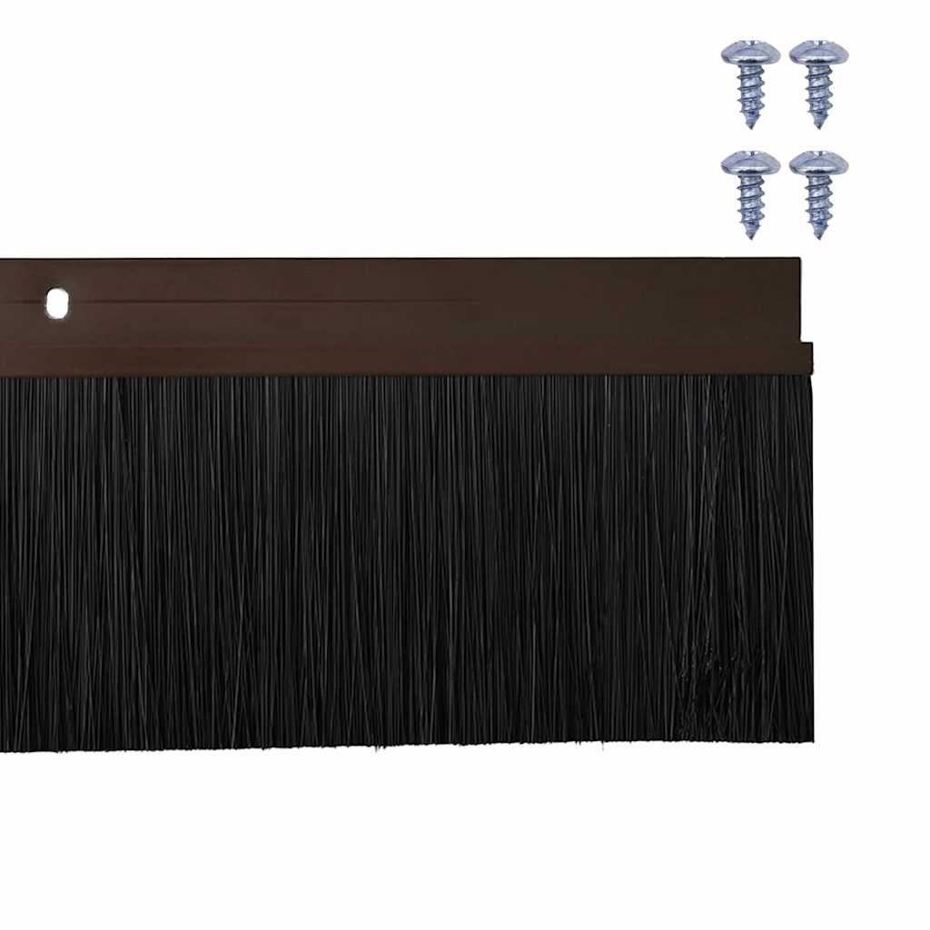 vidaXL Uszczelki z szczotką do drzwi na zatrzask 2 pcs Brązowy 100 cm