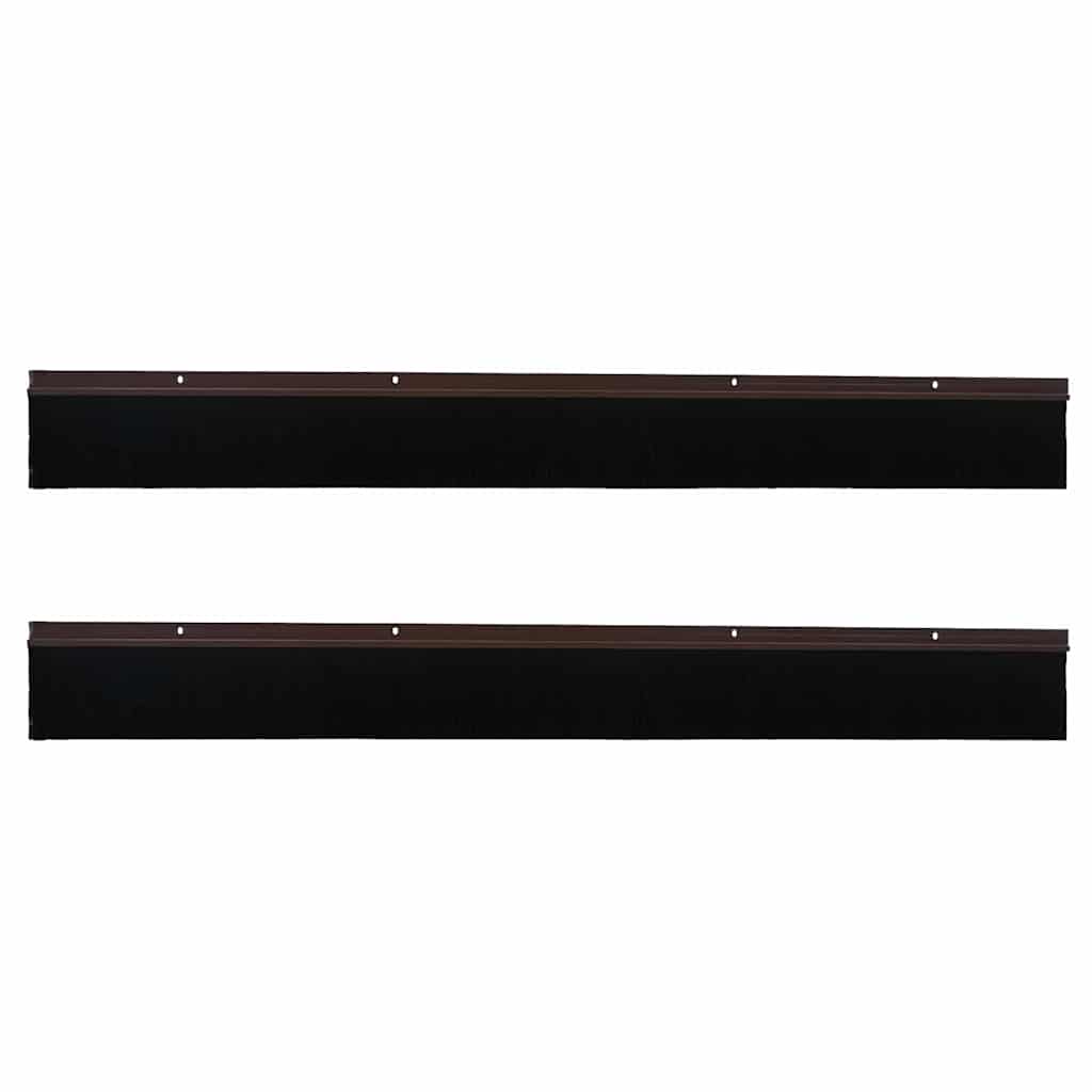 vidaXL Uszczelki z szczotką do drzwi na zatrzask 2 pcs Brązowy 100 cm