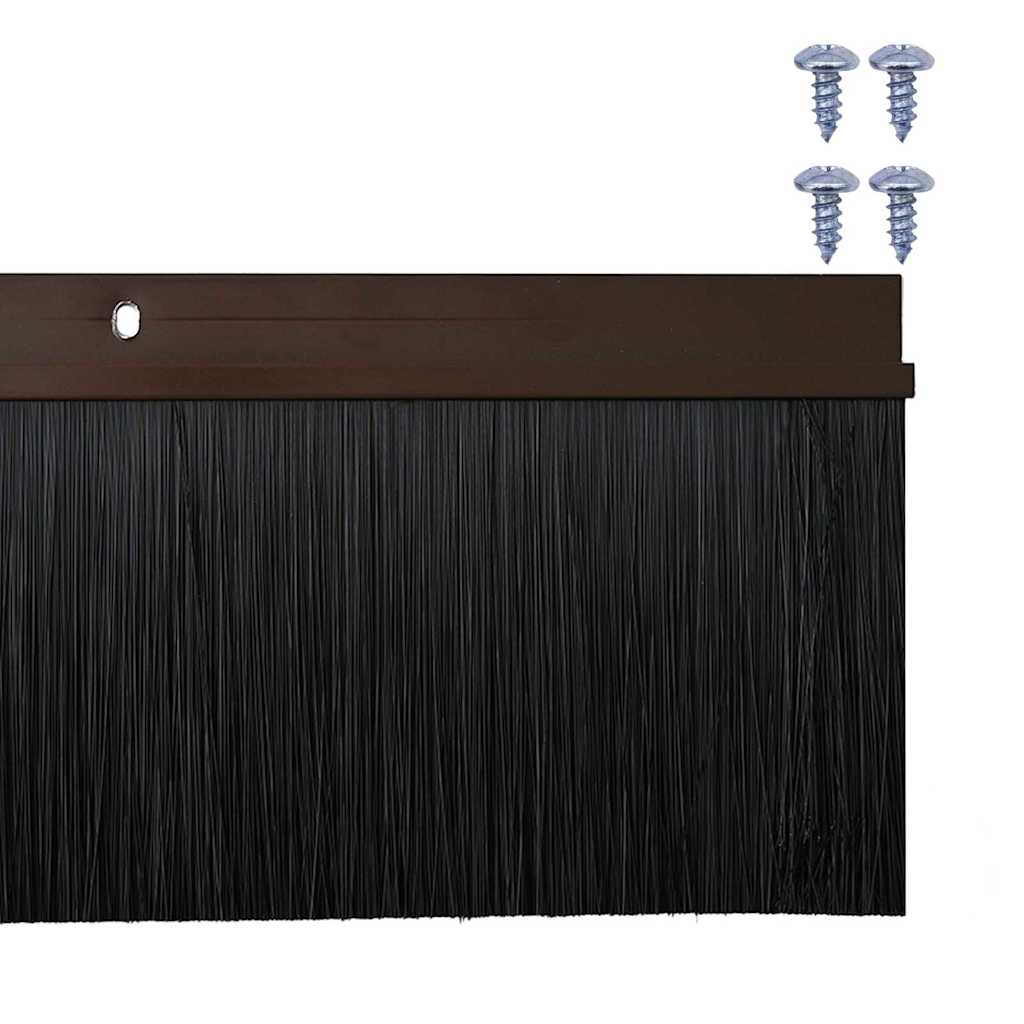 vidaXL Uszczelki z szczotką do drzwi na zatrzask 2 pcs Brązowy 100 cm