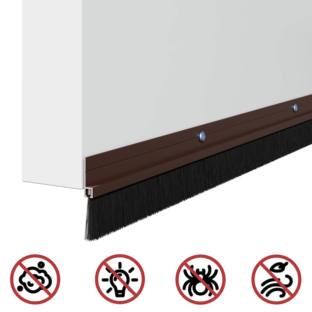 vidaXL Uszczelki z szczotką do drzwi na zatrzask 6 pcs Brązowy 100 cm