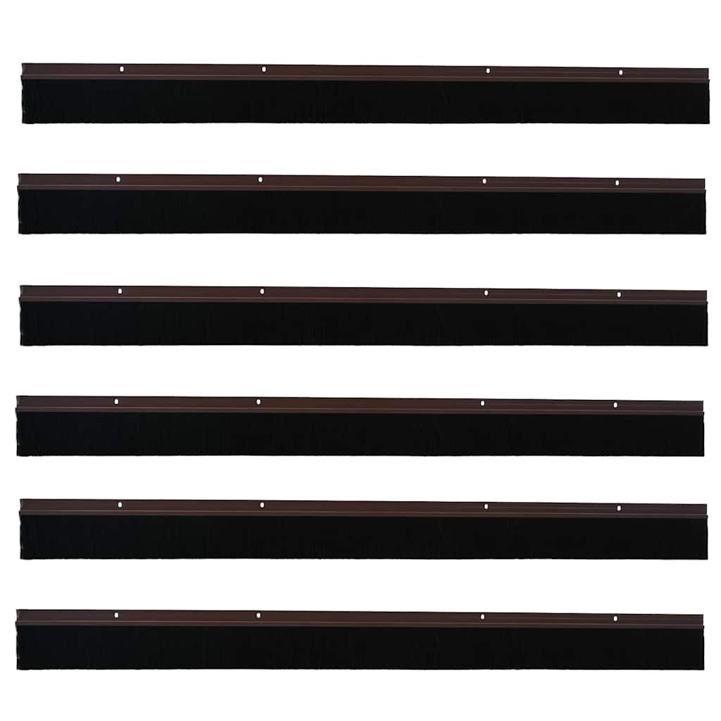 vidaXL Uszczelki z szczotką do drzwi na zatrzask 6 pcs Brązowy 100 cm