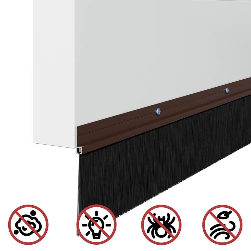 vidaXL Uszczelki z szczotką do drzwi na zatrzask 6 pcs Brązowy 100 cm
