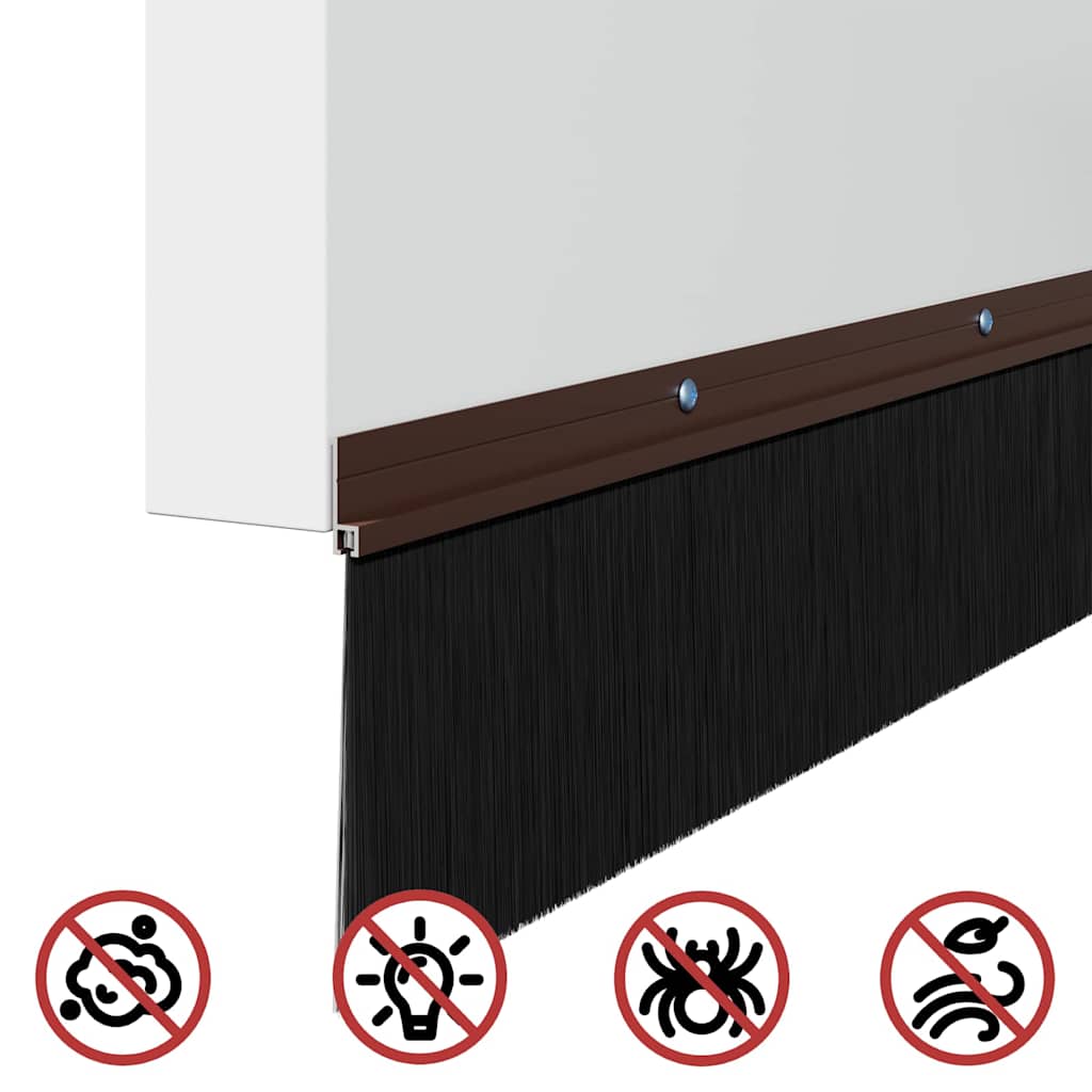 vidaXL Uszczelki z szczotką do drzwi na zatrzask 6 pcs Brązowy 100 cm