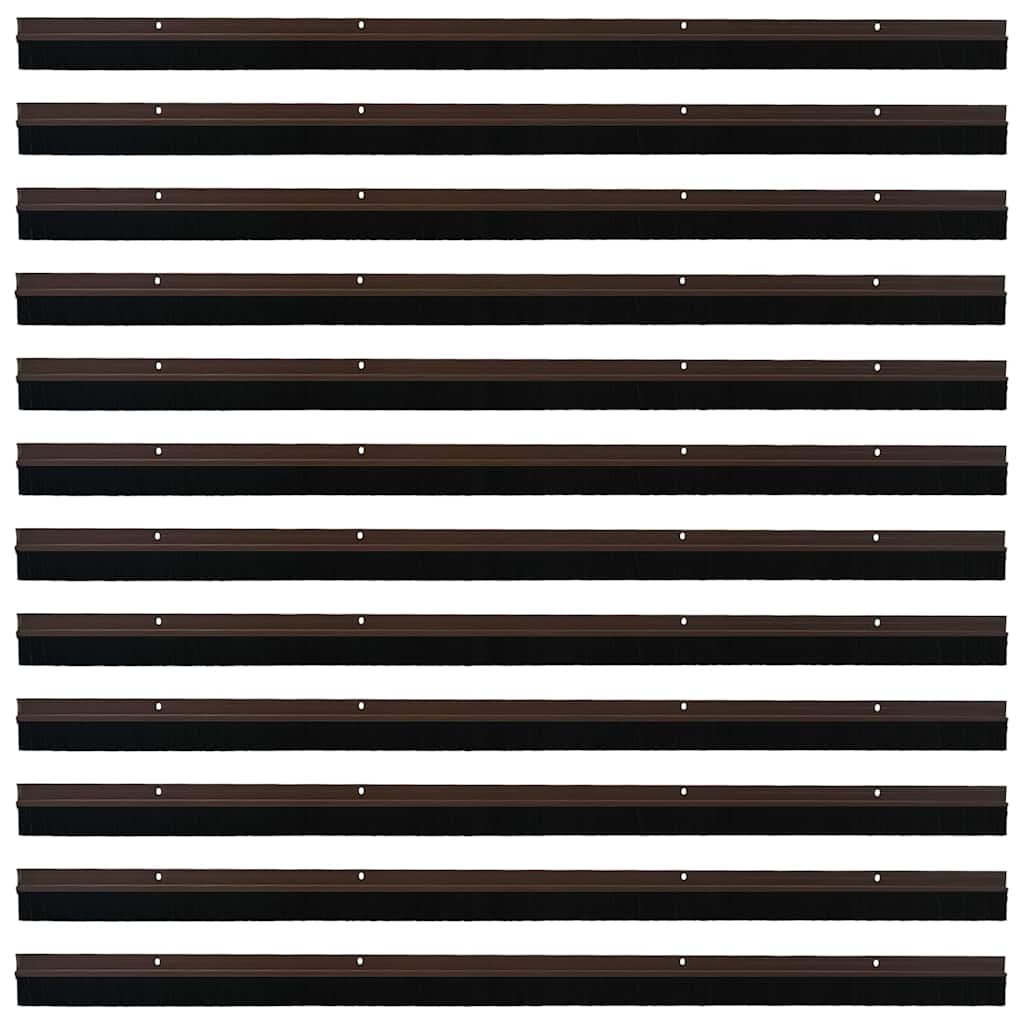 vidaXL Uszczelki z szczotką do drzwi na zatrzask 12 pcs Brązowy 100 cm