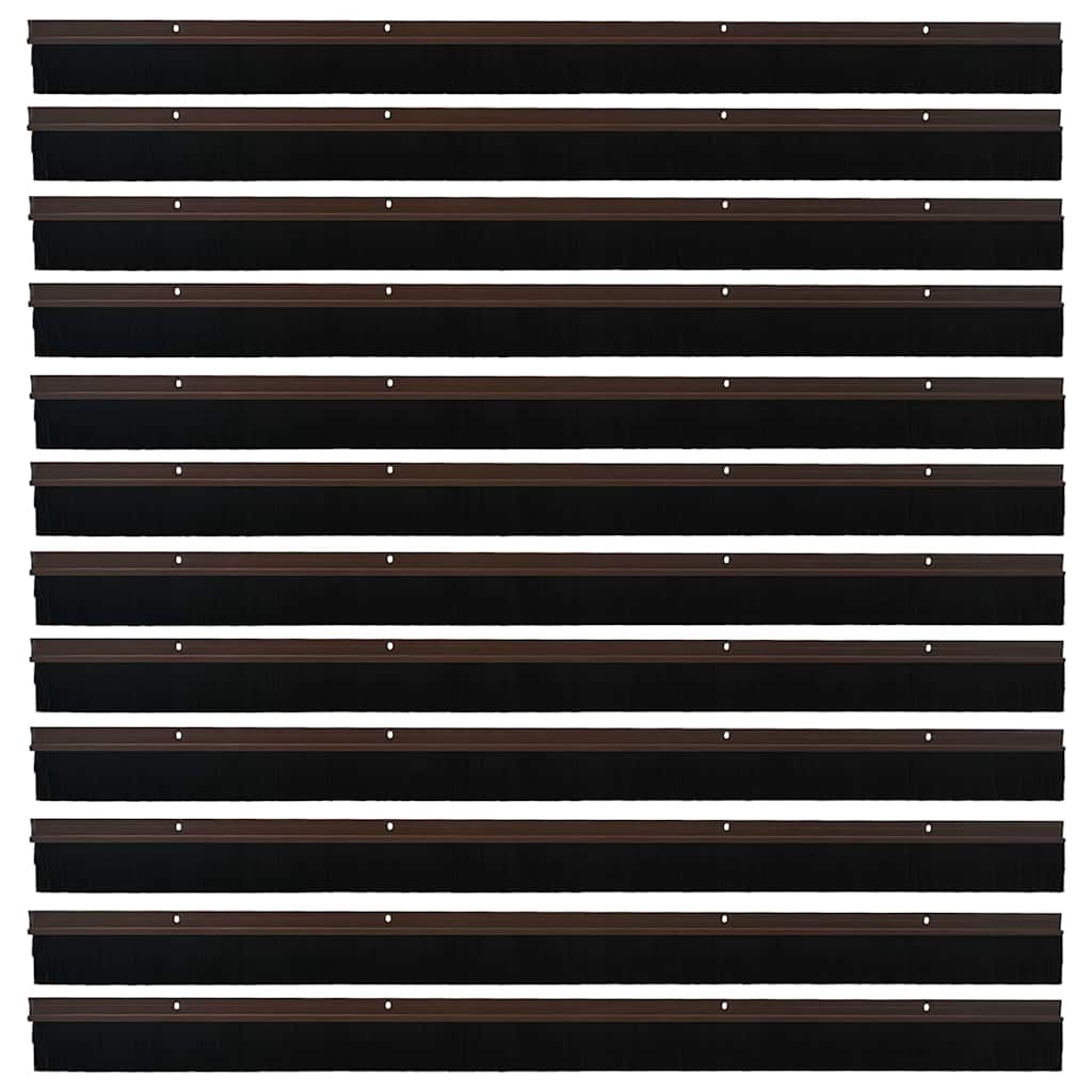 vidaXL Uszczelki z szczotką do drzwi na zatrzask 12 pcs Brązowy 100 cm