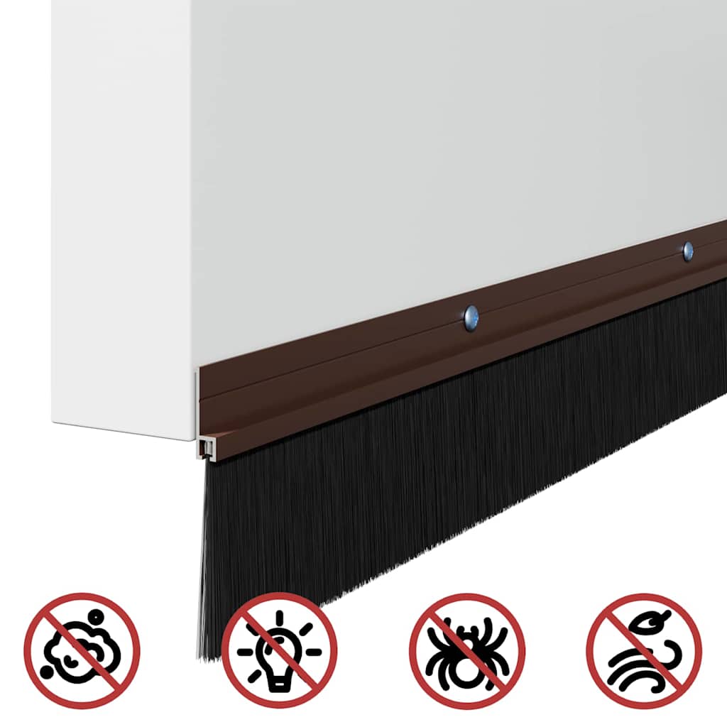 vidaXL Uszczelki z szczotką do drzwi na zatrzask 12 pcs Brązowy 100 cm