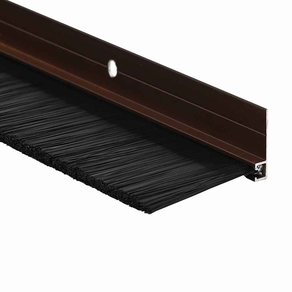 vidaXL Uszczelki z szczotką do drzwi na zatrzask 2 pcs Brązowy 100 cm