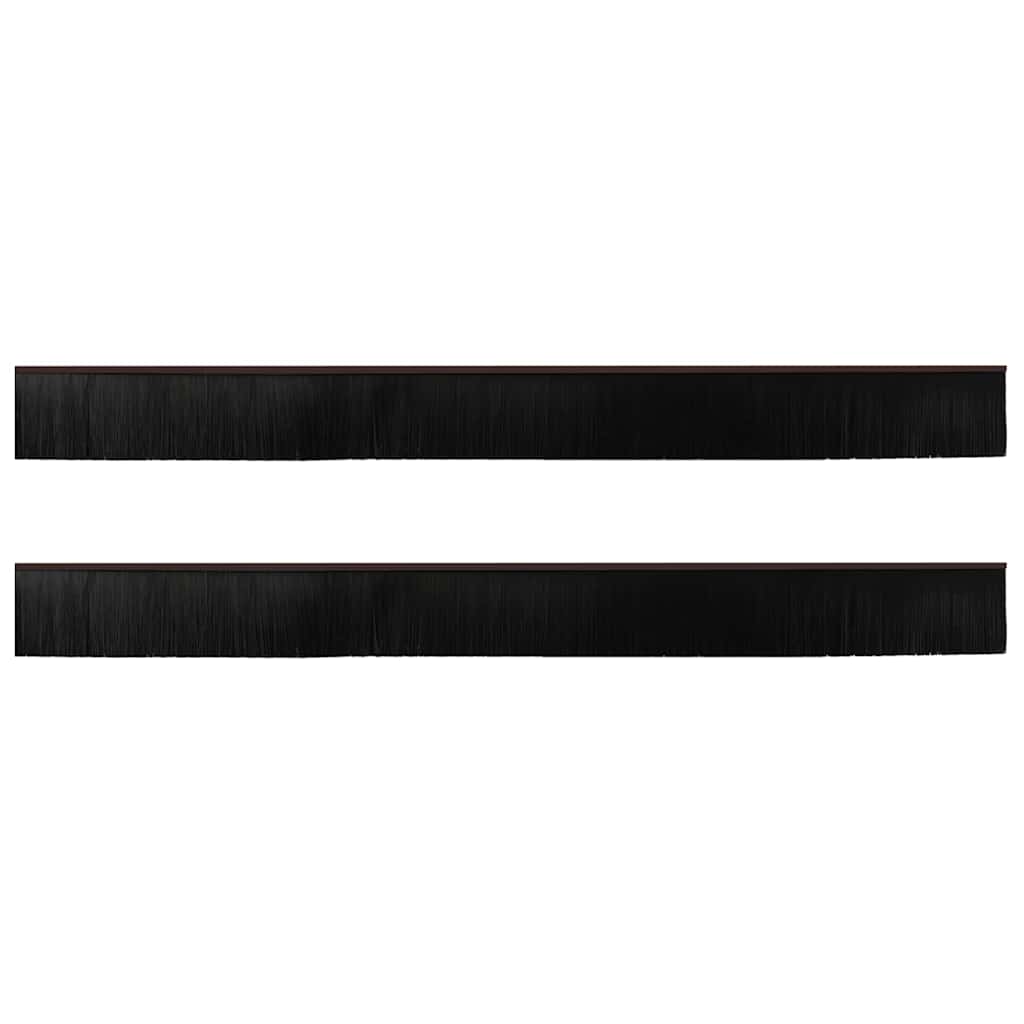 vidaXL Uszczelki z szczotką do drzwi na zatrzask 2 pcs Brązowy 100 cm