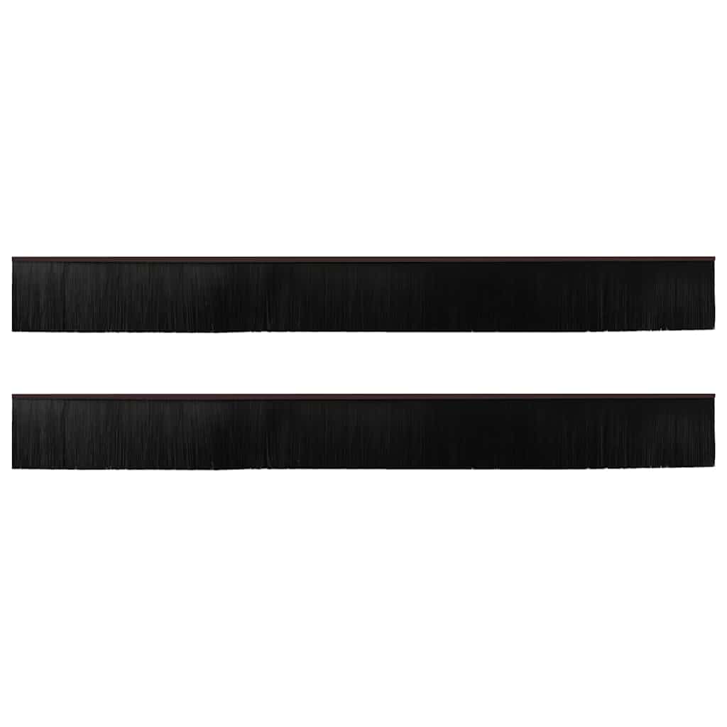 vidaXL Uszczelki z szczotką do drzwi na zatrzask 2 pcs Brązowy 100 cm