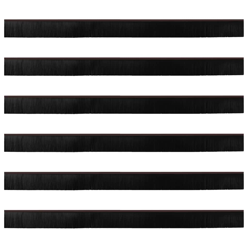 vidaXL Uszczelki z szczotką do drzwi na zatrzask 6 pcs Brązowy 100 cm