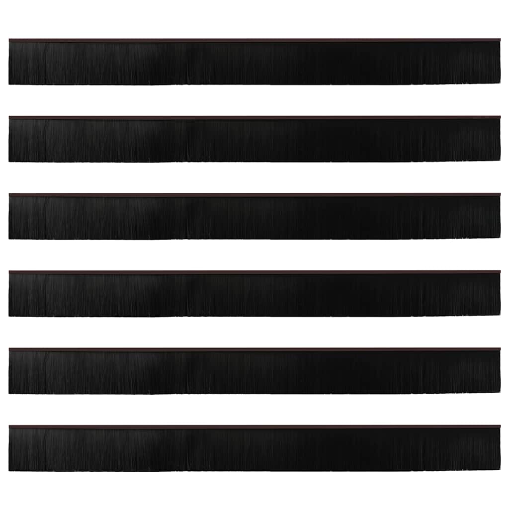 vidaXL Uszczelki z szczotką do drzwi na zatrzask 6 pcs Brązowy 100 cm