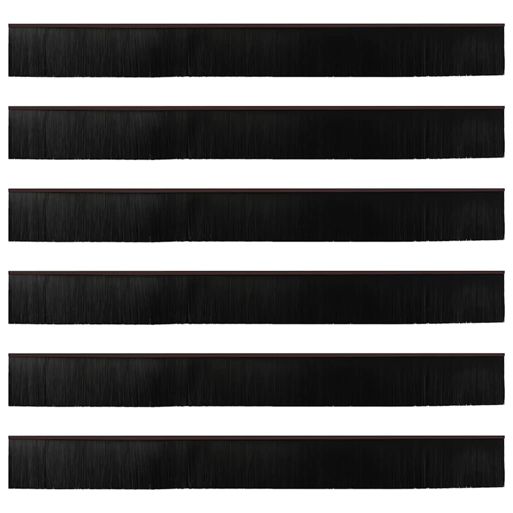 vidaXL Uszczelki z szczotką do drzwi na zatrzask 6 pcs Brązowy 100 cm