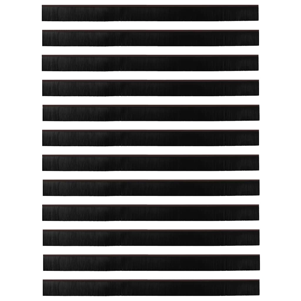 vidaXL Uszczelki z szczotką do drzwi na zatrzask 12 pcs Brązowy 100 cm