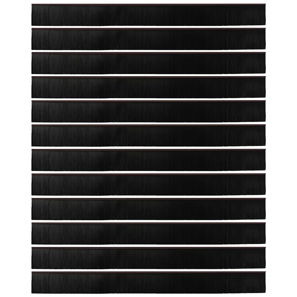 vidaXL Uszczelki z szczotką do drzwi na zatrzask 12 pcs Brązowy 100 cm