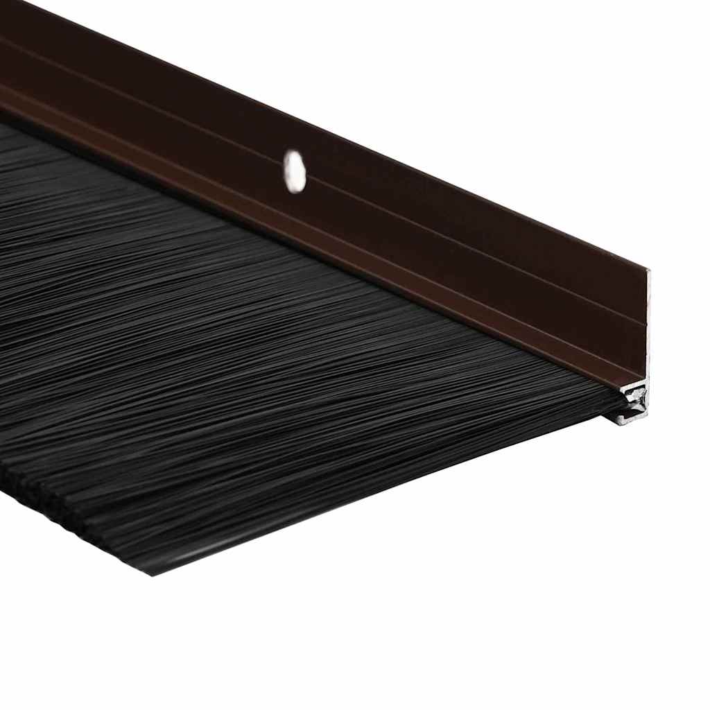 vidaXL Uszczelki z szczotką do drzwi na zatrzask 12 pcs Brązowy 100 cm