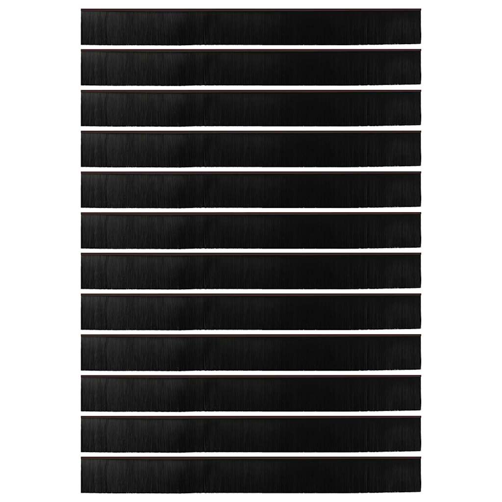 vidaXL Uszczelki z szczotką do drzwi na zatrzask 12 pcs Brązowy 100 cm