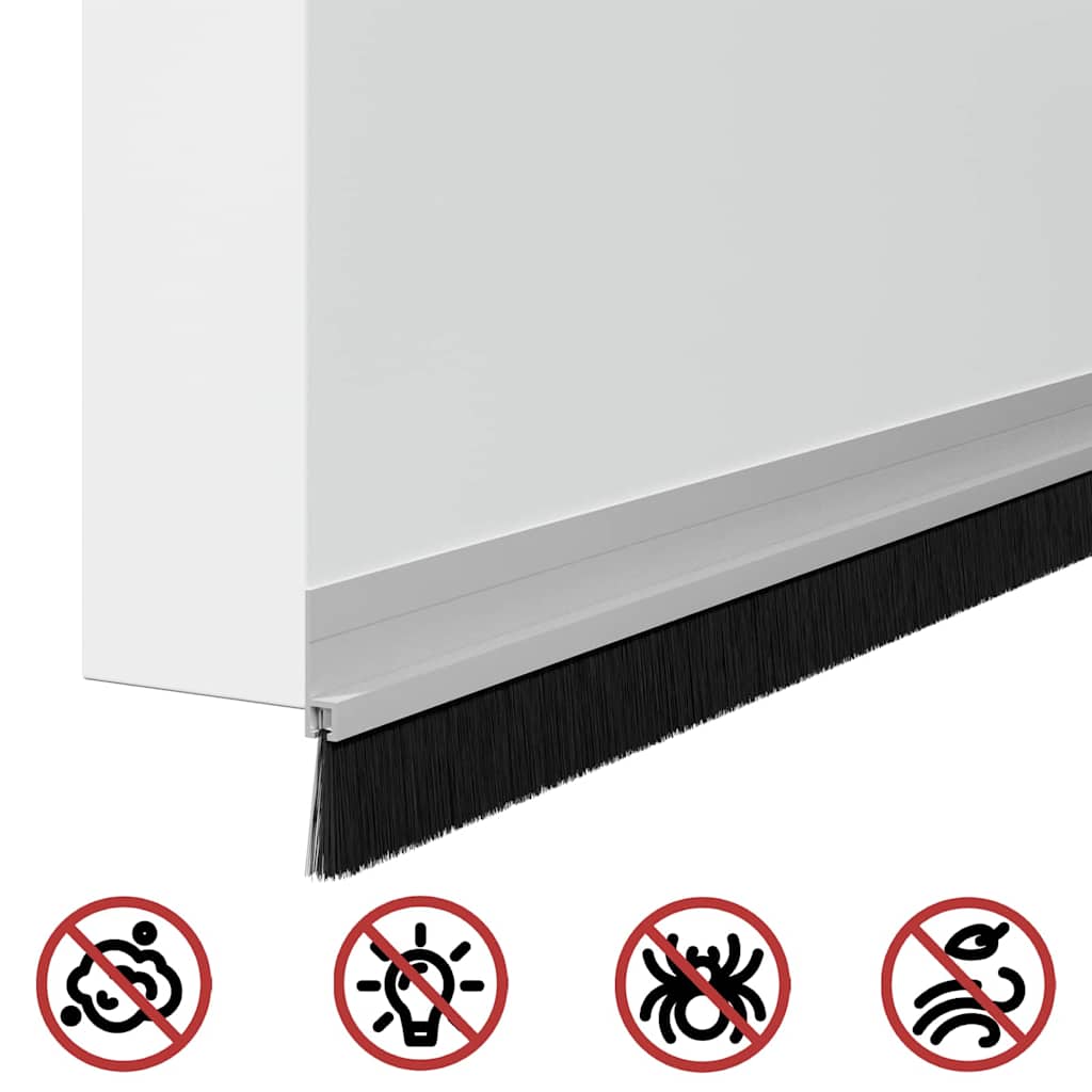 vidaXL Szczotki uszczelniające do drzwi samoprzylepne 2 pcs Srebrny