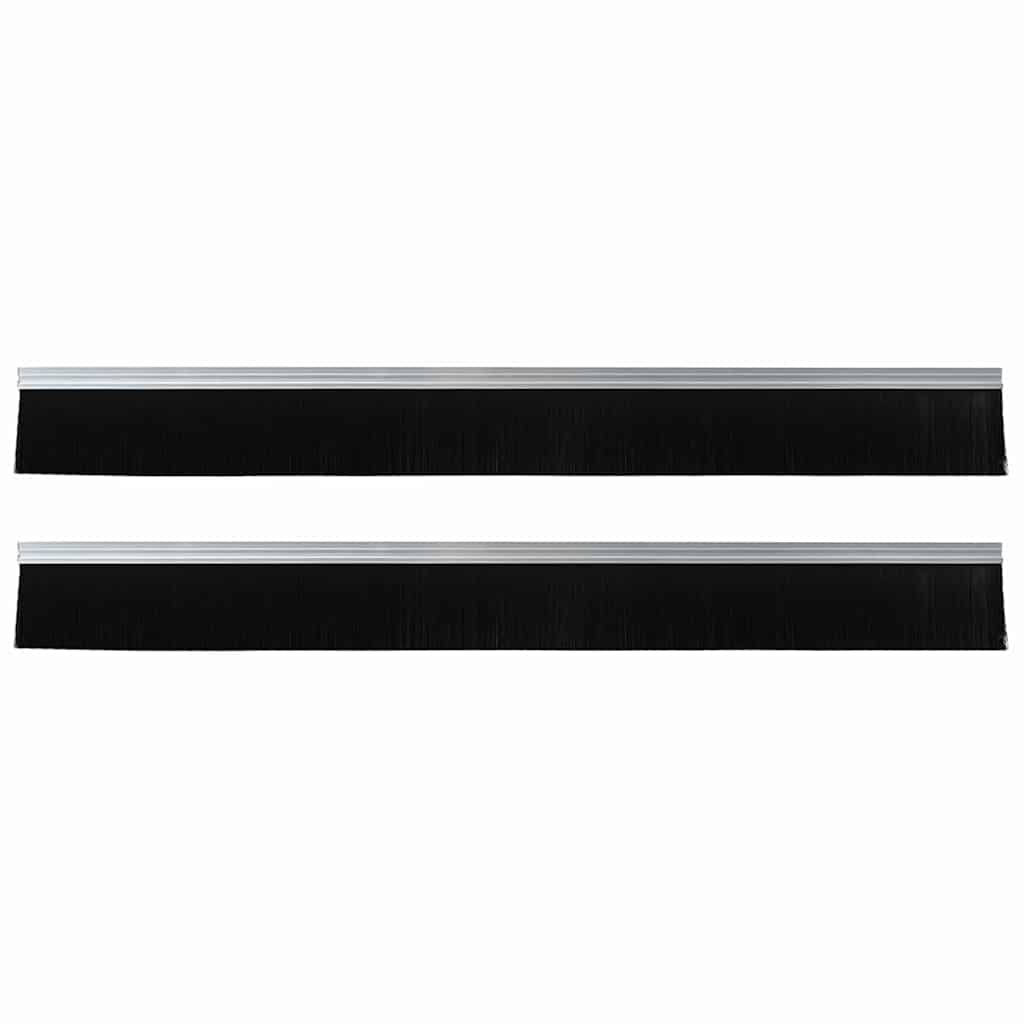 vidaXL Szczotki uszczelniające do drzwi samoprzylepne 2 pcs Srebrny