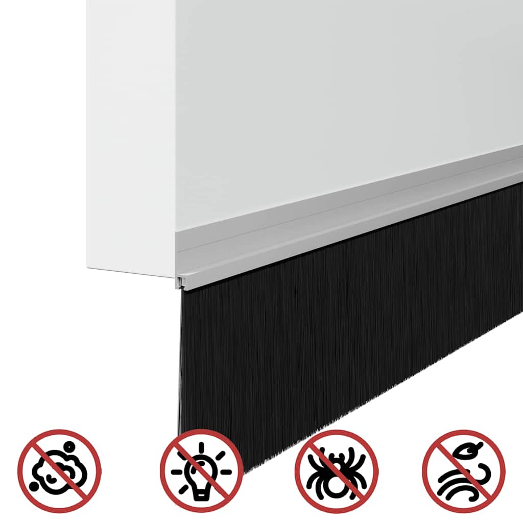 vidaXL Szczotki uszczelniające do drzwi samoprzylepne 2 pcs Srebrny