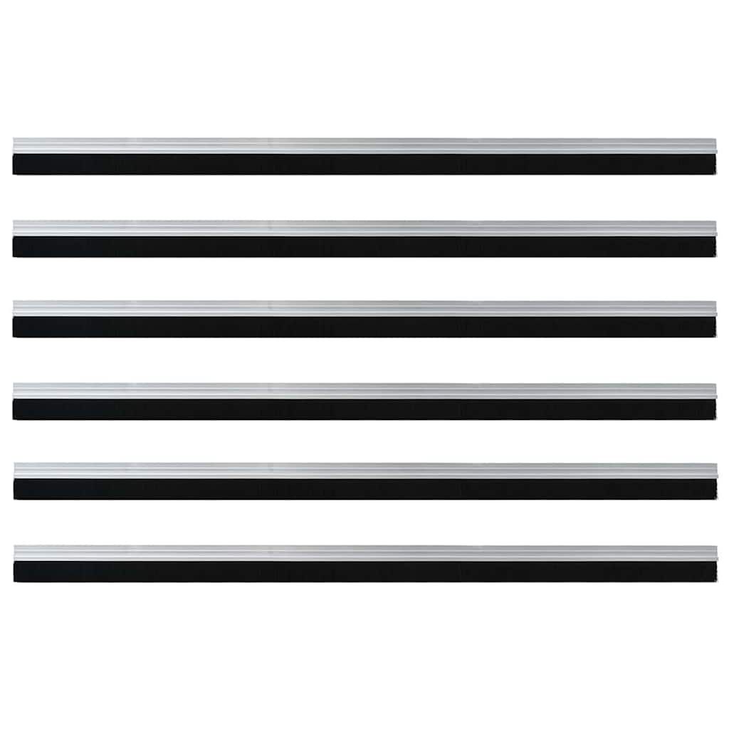 vidaXL Szczotki uszczelniające do drzwi samoprzylepne 6 pcs Srebrny
